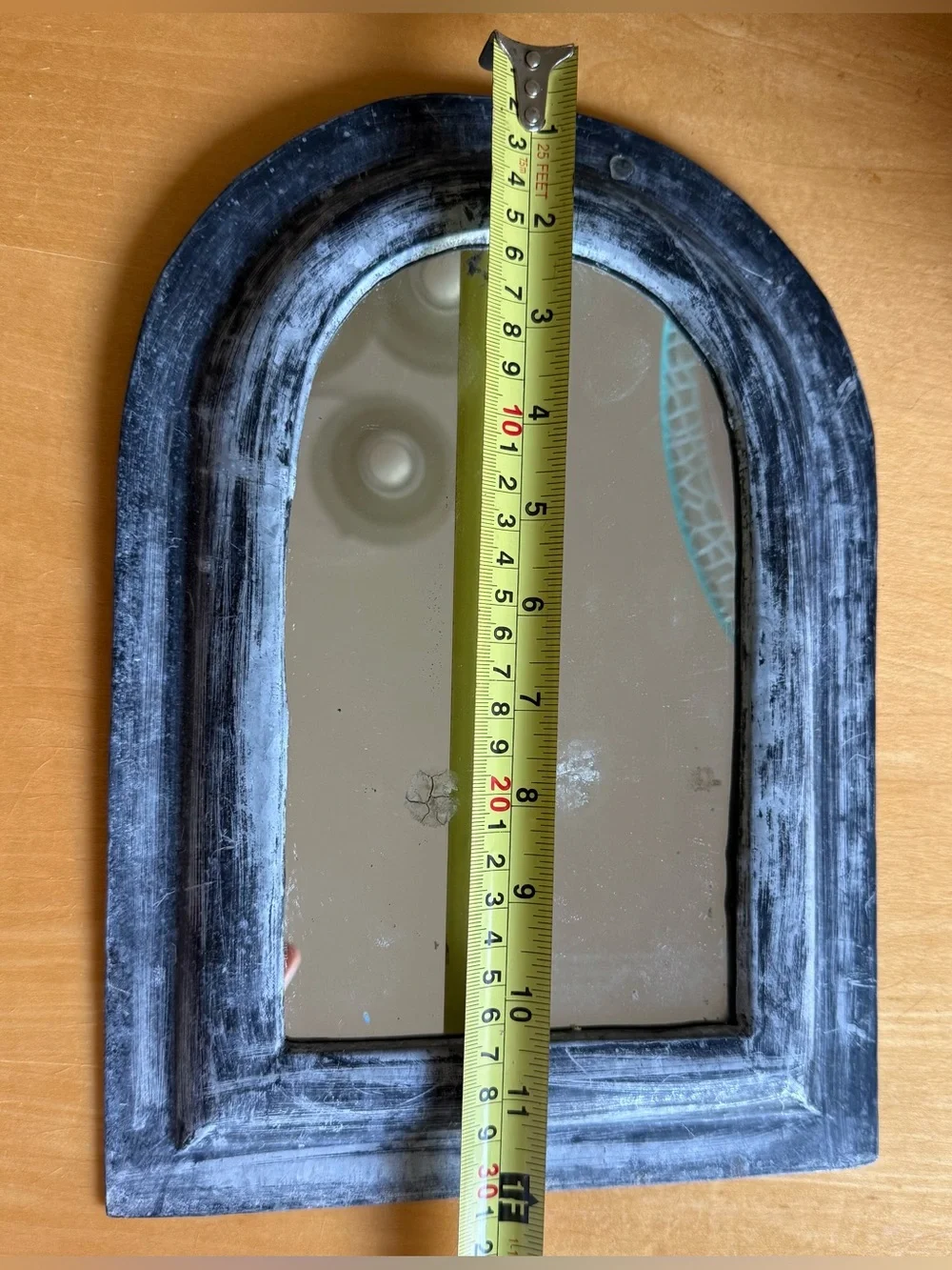 Distressed Black Arched mini Mirror 12X9 Home Wall Decor pier 1 imports brand